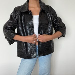 Vintage 90s Croc Embossed Jacket